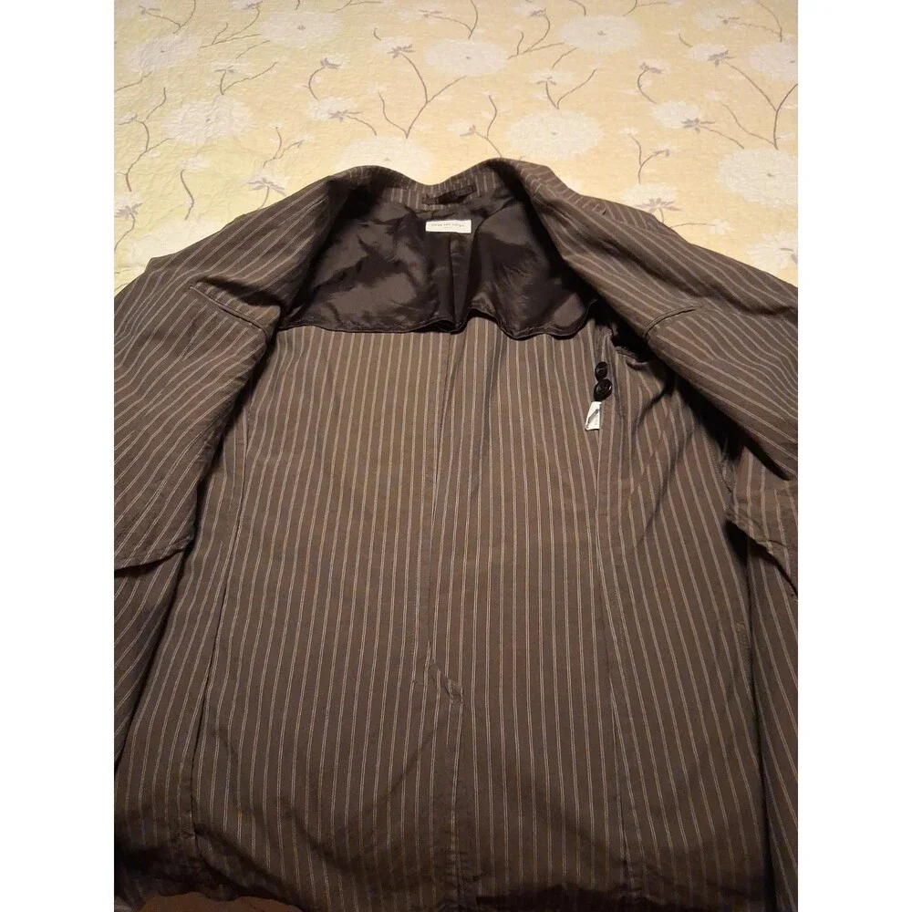 Dries Van Noten Men's Brown Striped Cotton Casual Blazer Size EU 54 US 44